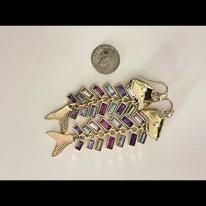 Betsey Johnson Fish Bone dangle earrings